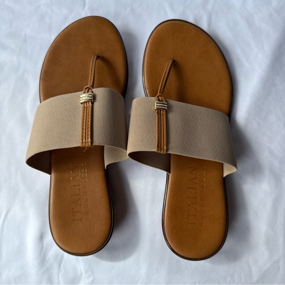 Italian Shoemaker Asher Thong Women's Sandals 7.5 made in Italy faux leather - Picture 2 of 8